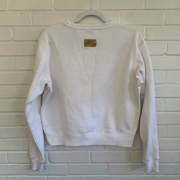 G-Star Raw Cropped Graphic Sweatshirt in White, SZ S LIKE NEW - Picture 9 of 12